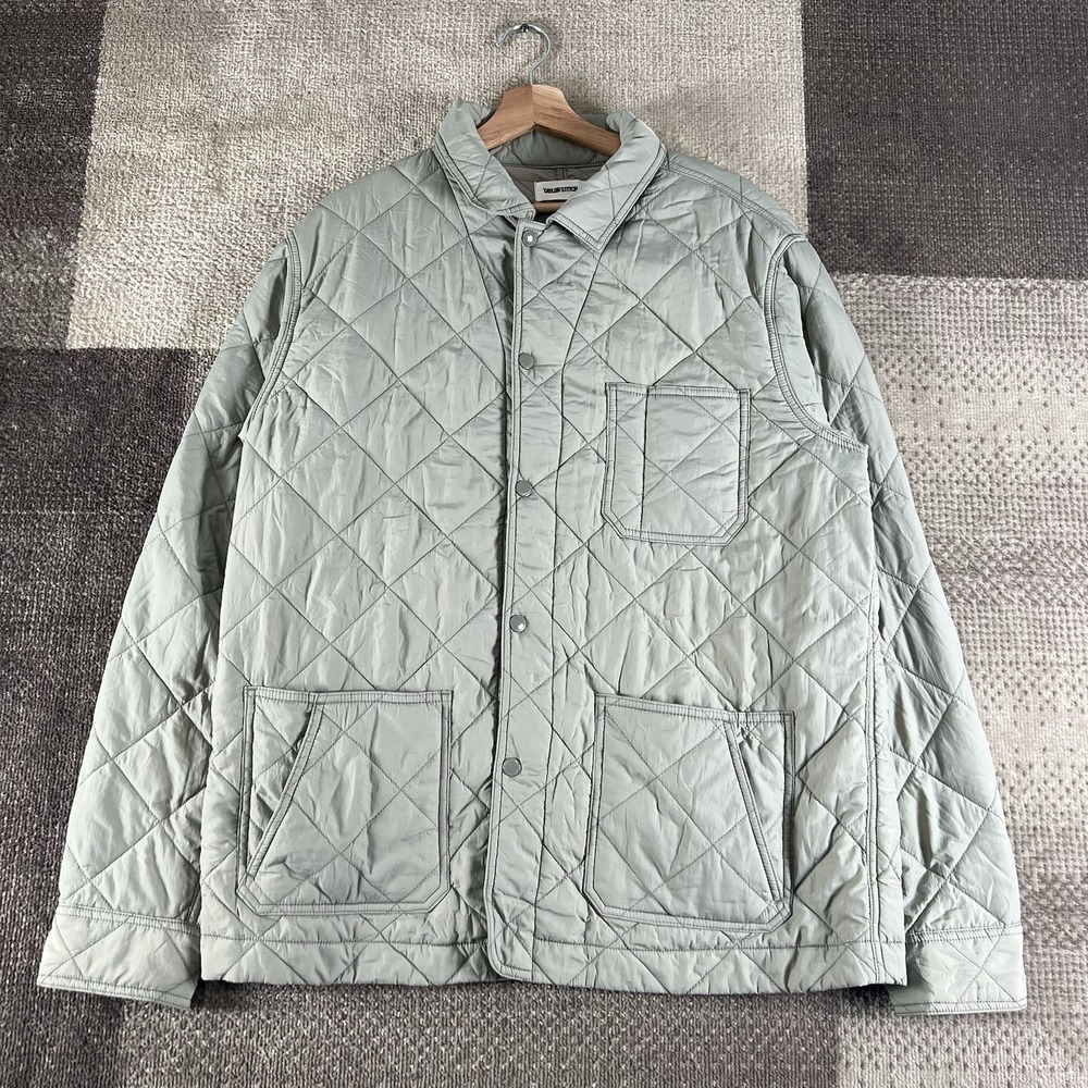 Taylor Stitch Men Ojai Jacket‎ Men 42 XL Sagebrush Green Quilted Diamond Chore